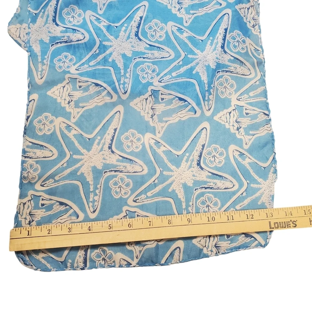 Coastal Blue and White Starfish Scarf. 56